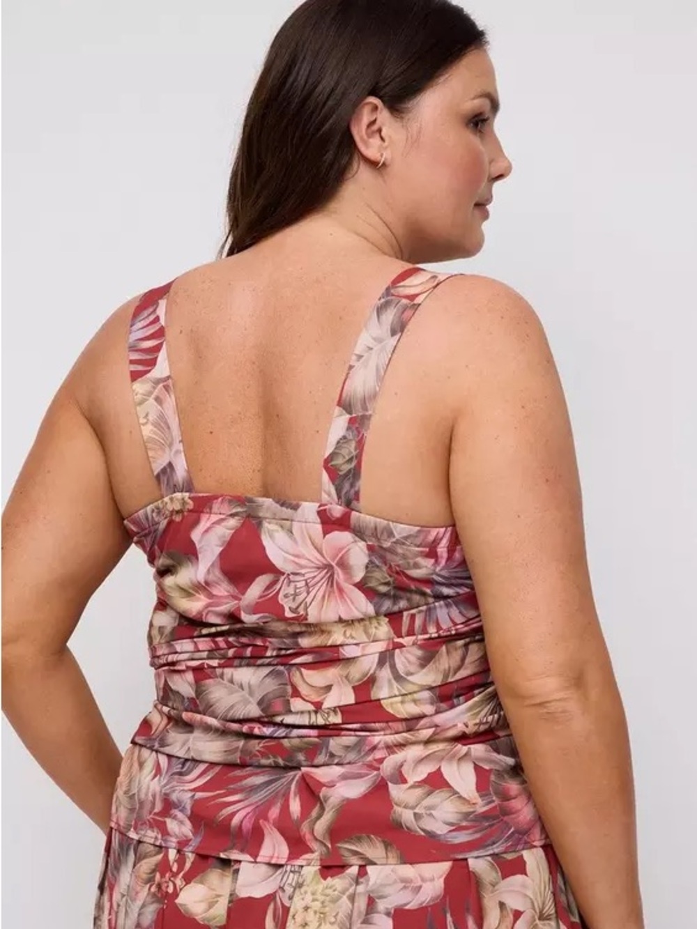 torrid Floral Tie-Waist Cropped Tank AND Wide Leg Pant - Picture 3 of 5